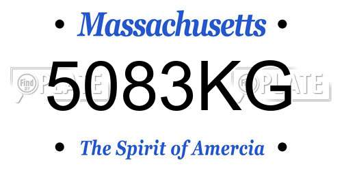 5083KG Massachusetts License Plate