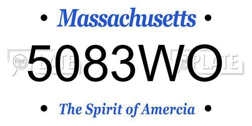5083WO Massachusetts License Plate