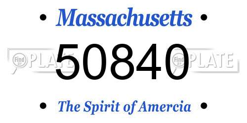 50840 Massachusetts License Plate