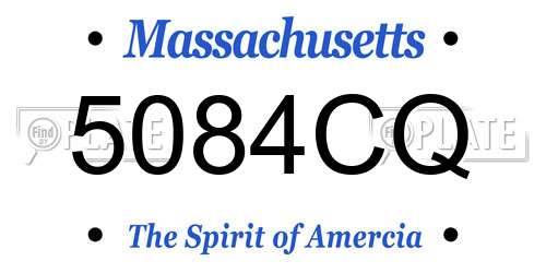 5084CQ Massachusetts License Plate