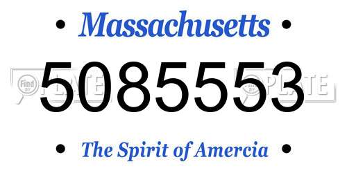 5085553 Massachusetts License Plate