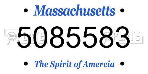 5085583 Massachusetts License Plate