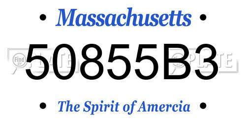 50855B3 Massachusetts License Plate