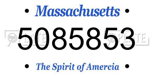 5085853 Massachusetts License Plate