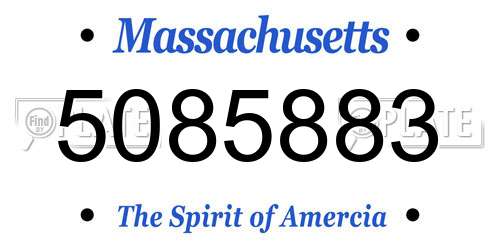 5085883 Massachusetts License Plate