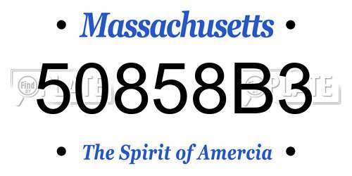 50858B3 Massachusetts License Plate