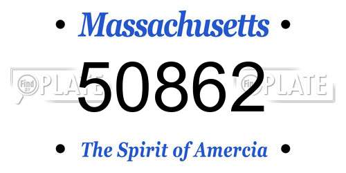 50862 Massachusetts License Plate