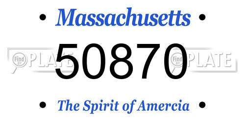 50870 Massachusetts License Plate