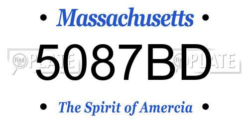 5087BD Massachusetts License Plate