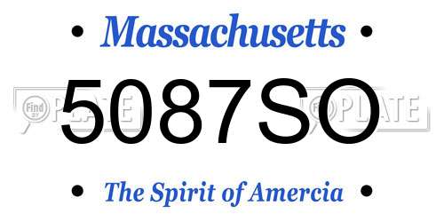 5087SO Massachusetts License Plate