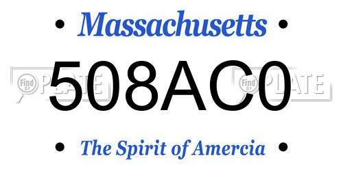 508AC0 Massachusetts License Plate