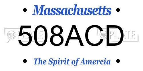 508ACD Massachusetts License Plate