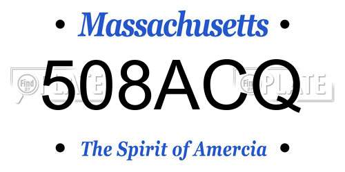 508ACQ Massachusetts License Plate