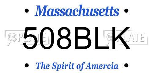 508BLK Massachusetts License Plate