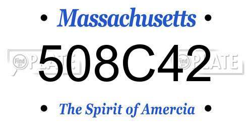 508C42 Massachusetts License Plate