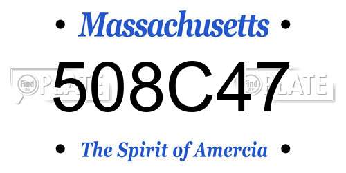 508C47 Massachusetts License Plate