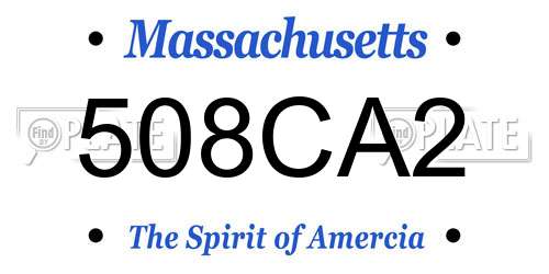 508CA2 Massachusetts License Plate