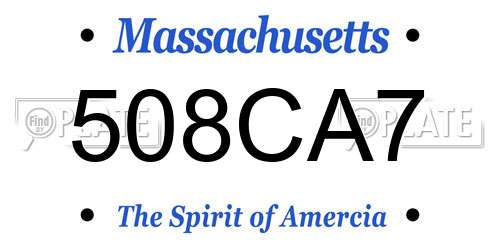 508CA7 Massachusetts License Plate
