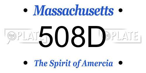 508D Massachusetts License Plate