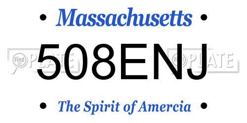 508ENJ Massachusetts License Plate