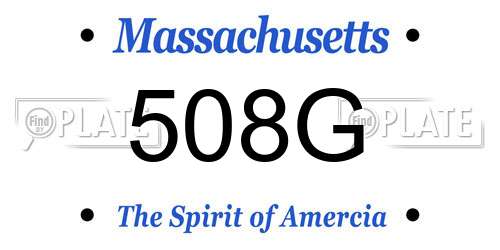 508G Massachusetts License Plate