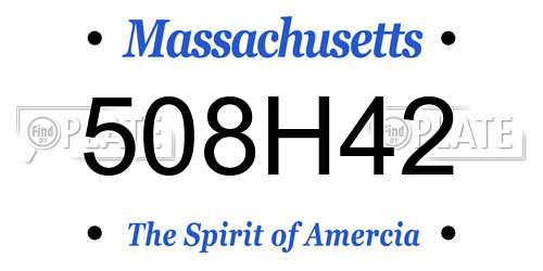 508H42 Massachusetts License Plate