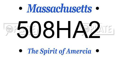 508HA2 Massachusetts License Plate