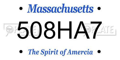 508HA7 Massachusetts License Plate