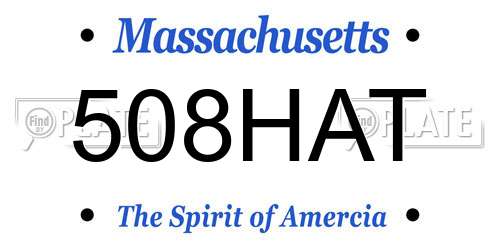 508HAT Massachusetts License Plate