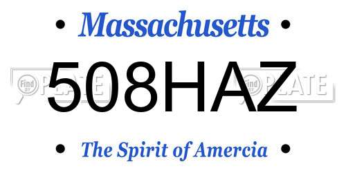 508HAZ Massachusetts License Plate