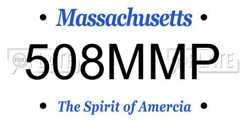 508MMP Massachusetts License Plate