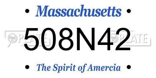 508N42 Massachusetts License Plate