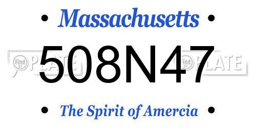 508N47 Massachusetts License Plate