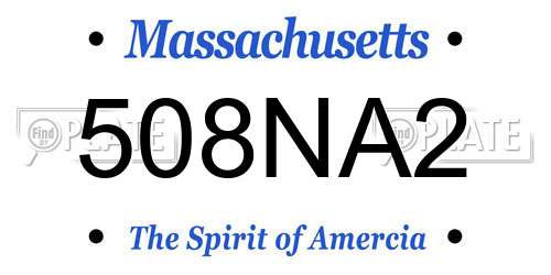 508NA2 Massachusetts License Plate