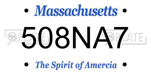 508NA7 Massachusetts License Plate