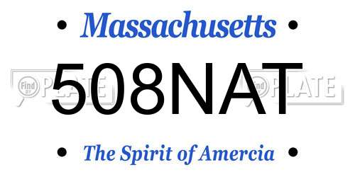 508NAT Massachusetts License Plate