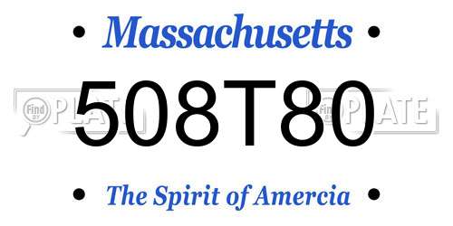 508T80 Massachusetts License Plate