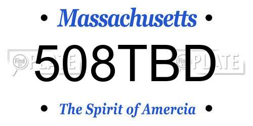 508TBD Massachusetts License Plate