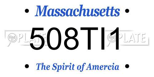 508TI1 Massachusetts License Plate
