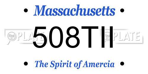 508TII Massachusetts License Plate