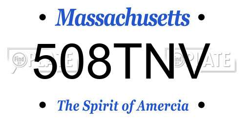 508TNV Massachusetts License Plate