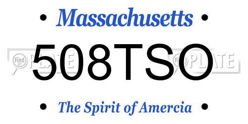 508TSO Massachusetts License Plate