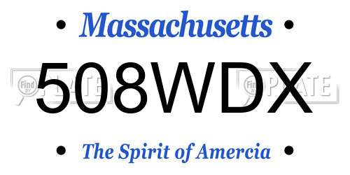 508WDX Massachusetts License Plate