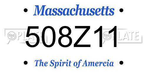 508Z11 Massachusetts License Plate