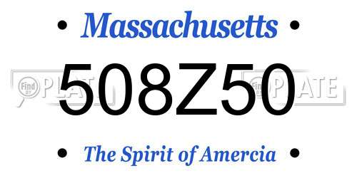 508Z50 Massachusetts License Plate