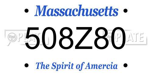 508Z80 Massachusetts License Plate