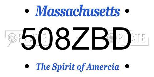 508ZBD Massachusetts License Plate