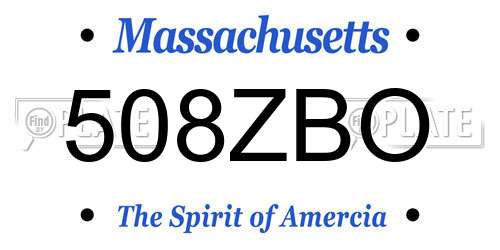 508ZBO Massachusetts License Plate