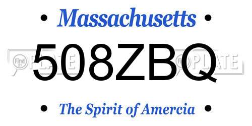 508ZBQ Massachusetts License Plate