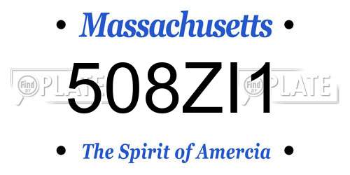 508ZI1 Massachusetts License Plate